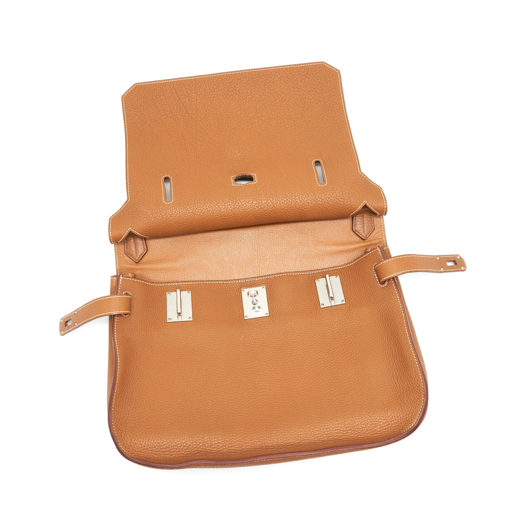 HERMES JYPSIERE 34 BAG GOLD CLEMENCE LEATHER SHW