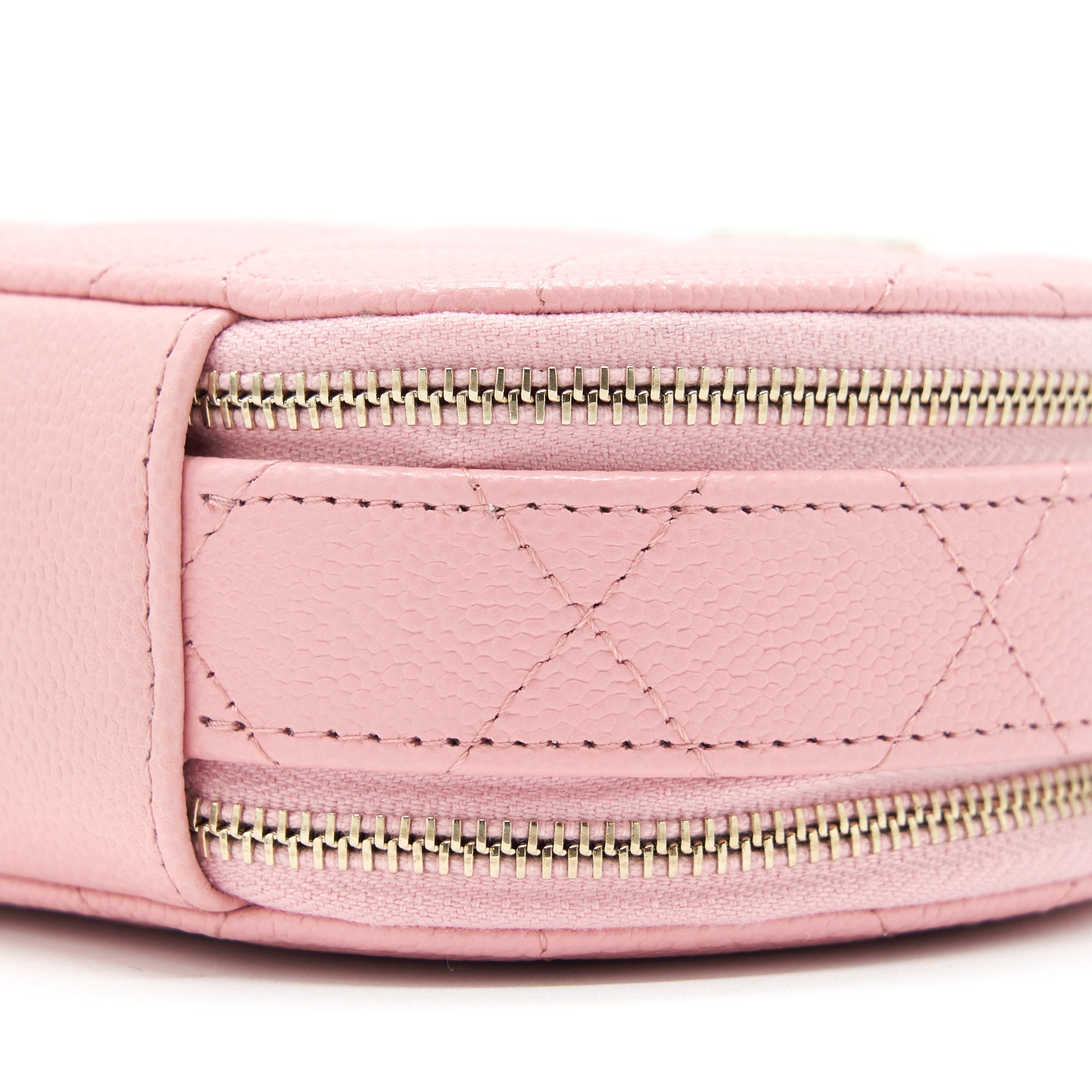 CHANEL 22C MINI ROUND PURSE VANITY CAVIAR LIGHT PINK LGHW