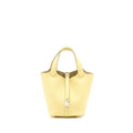 HERMES PICOTIN 18 LOCK BAG CLEMENCE 1Z JAUNE POUSSIN SHW
