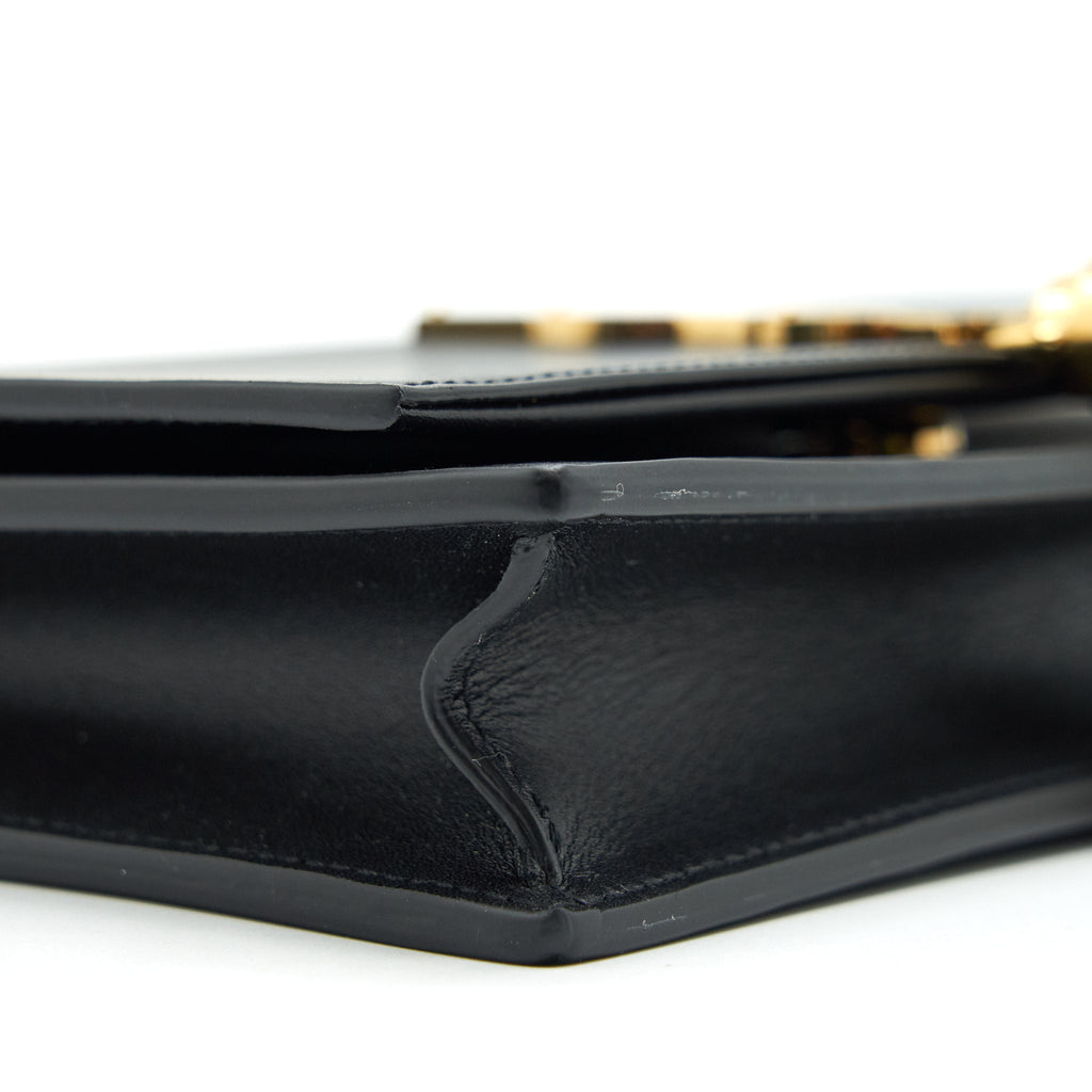 SAINT LAUREN  KATE WALLET ON CHAIN WITH TASSEL BLACK GHW
