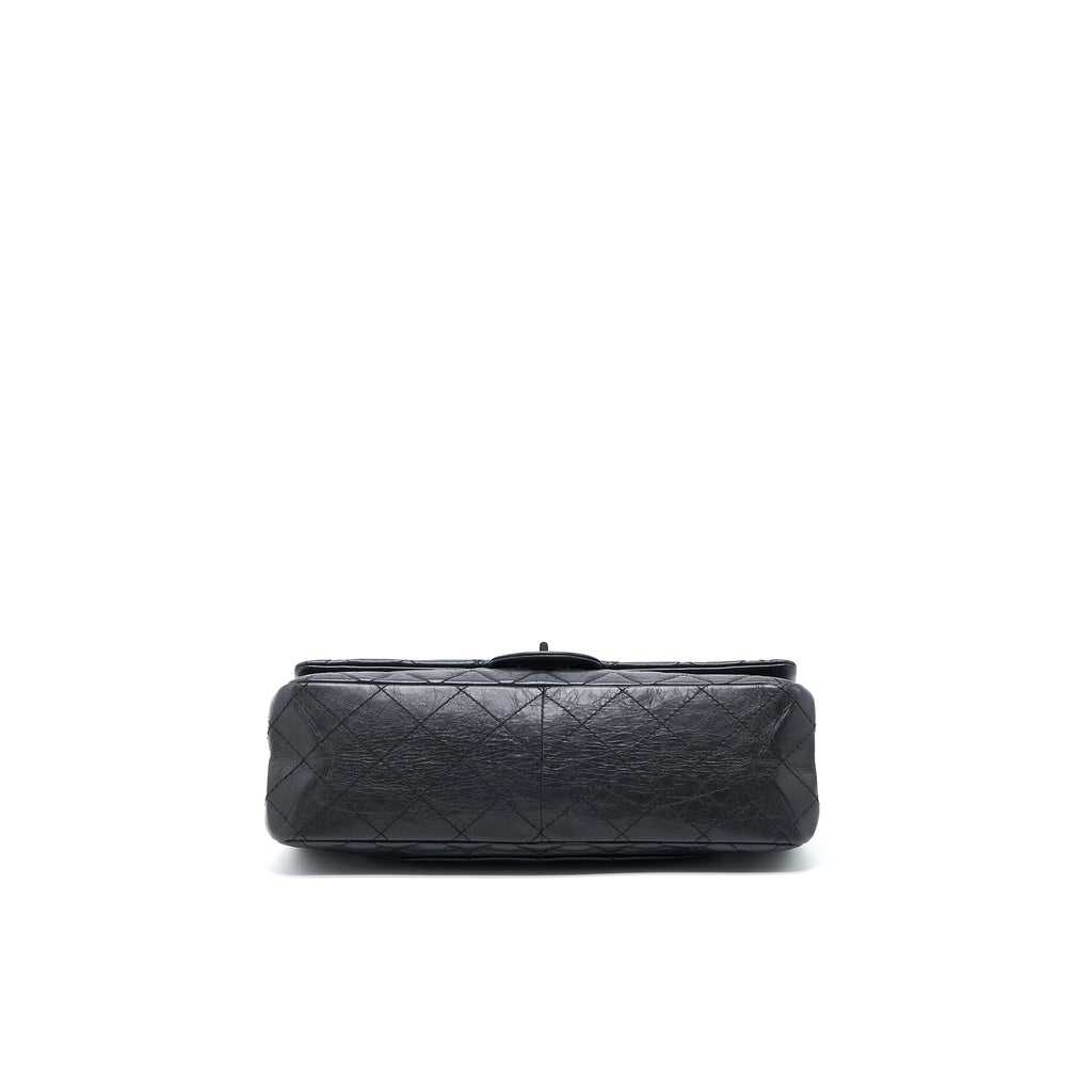 CHANEL 2.55 REISSUE 227 AGED CALFSKIN BLACK RUTHENIUM SHW