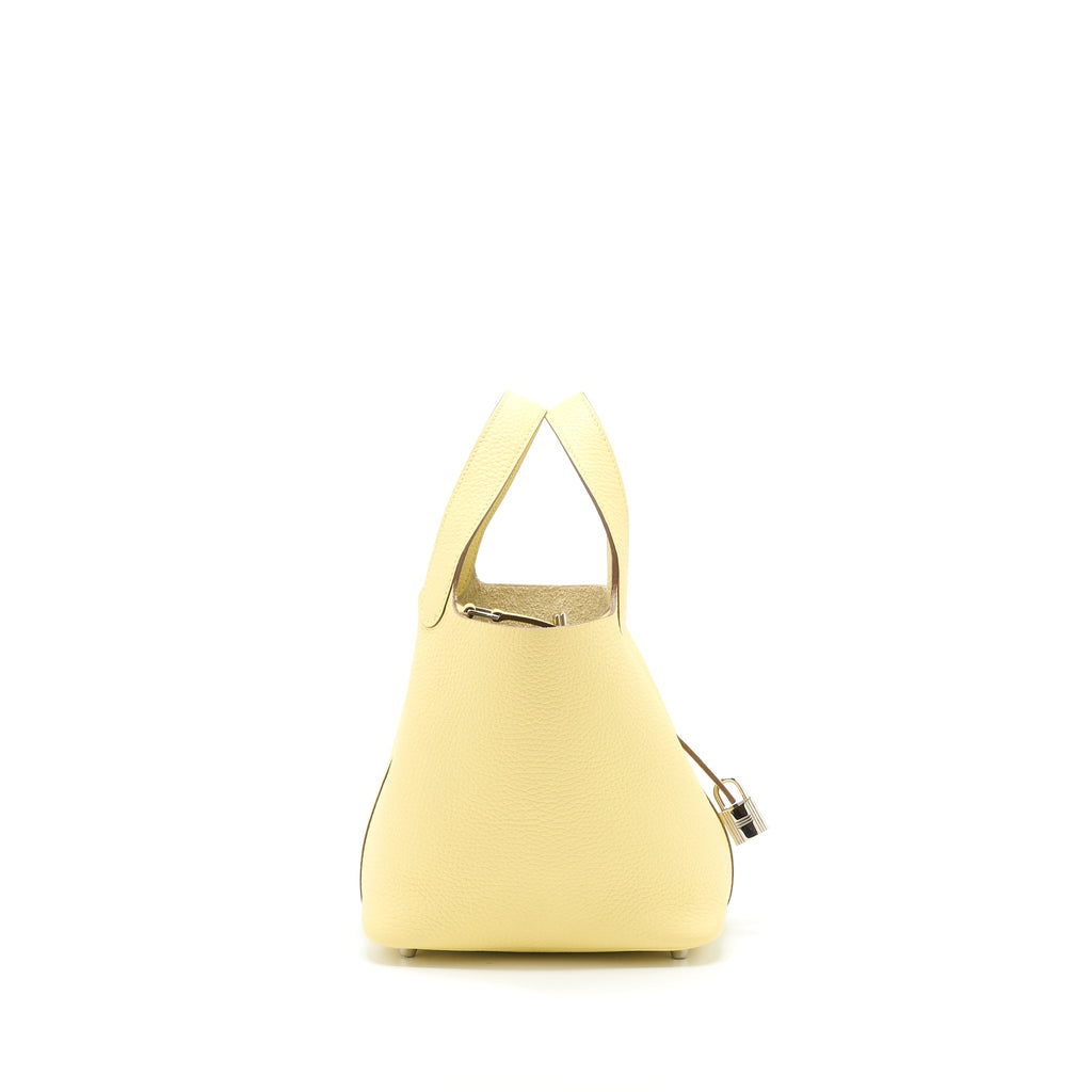 HERMES PICOTIN 18 LOCK BAG CLEMENCE 1Z JAUNE POUSSIN SHW