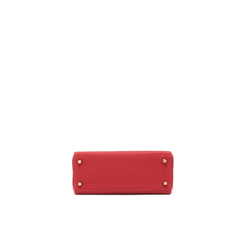 HERMES KELLY 25 TOGO Q5 ROUGE CASAQUE GHW