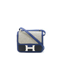 HERMES CONSTANCE 24 SWIFT/TOILE BLACK/BLUE SAPHIR SHW