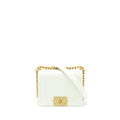CHANEL MINI BOY HANDBAG CALFSKIN WHITE GHW (MICROCHIP)