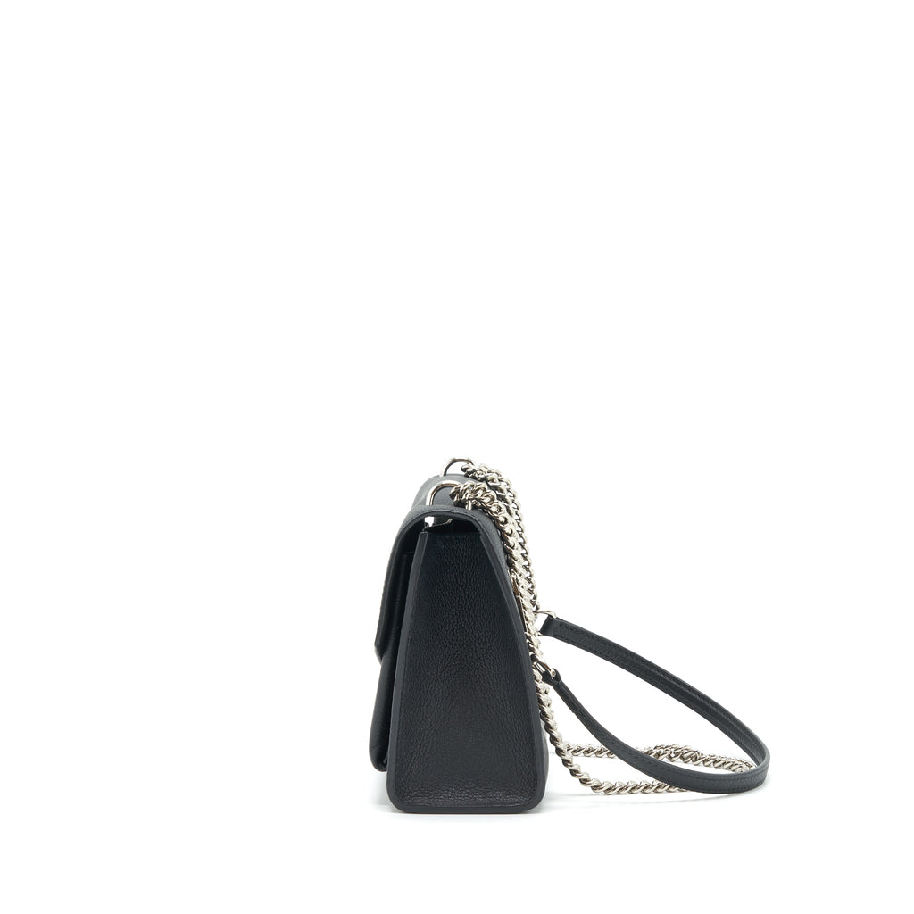 LOUIS VUITTON MYLOCKME SATCHEL CHAIN BAG CALFSKIN BLACK SHW