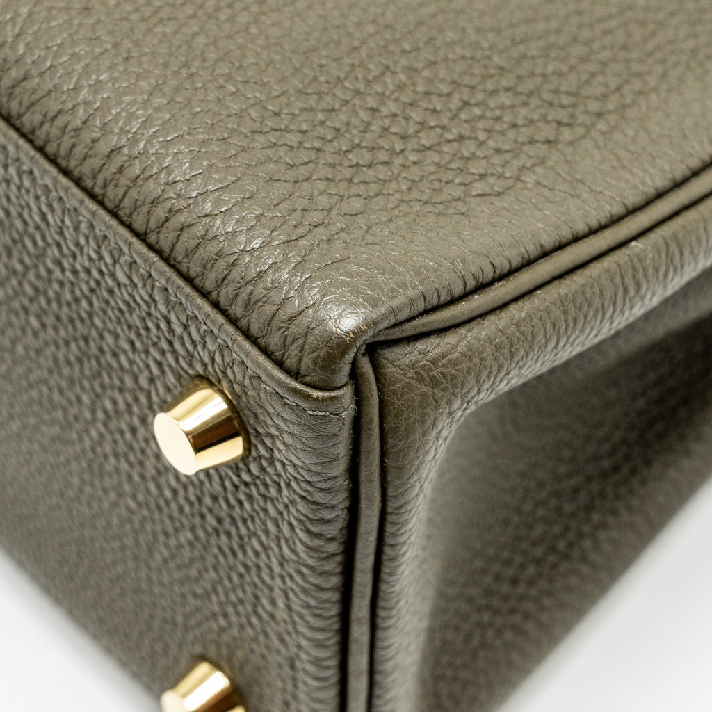 HERMES KELLY 25 TOGO C6 VERT DE GRIS GHW