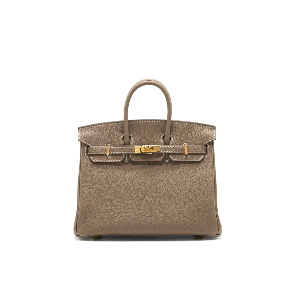 HERMES BIRKIN 25 TOGO LEATHER ETOUPE GHW