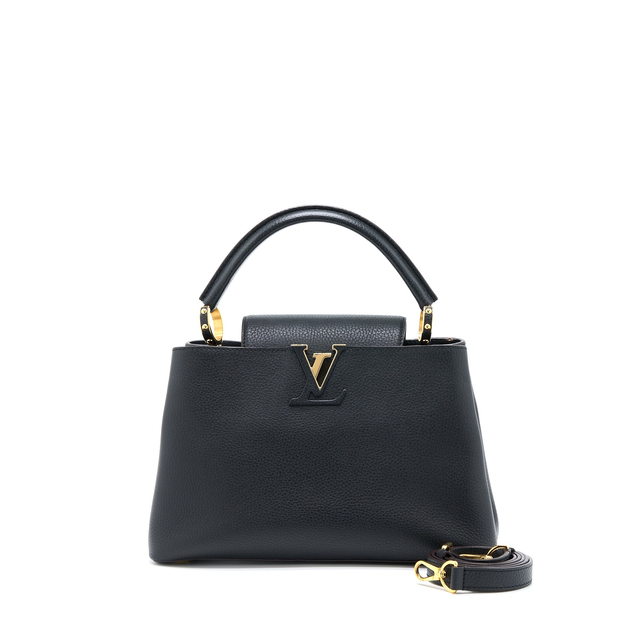 LOUIS VUITTON CAPUCINES MM TAURILLON BLACK GHW