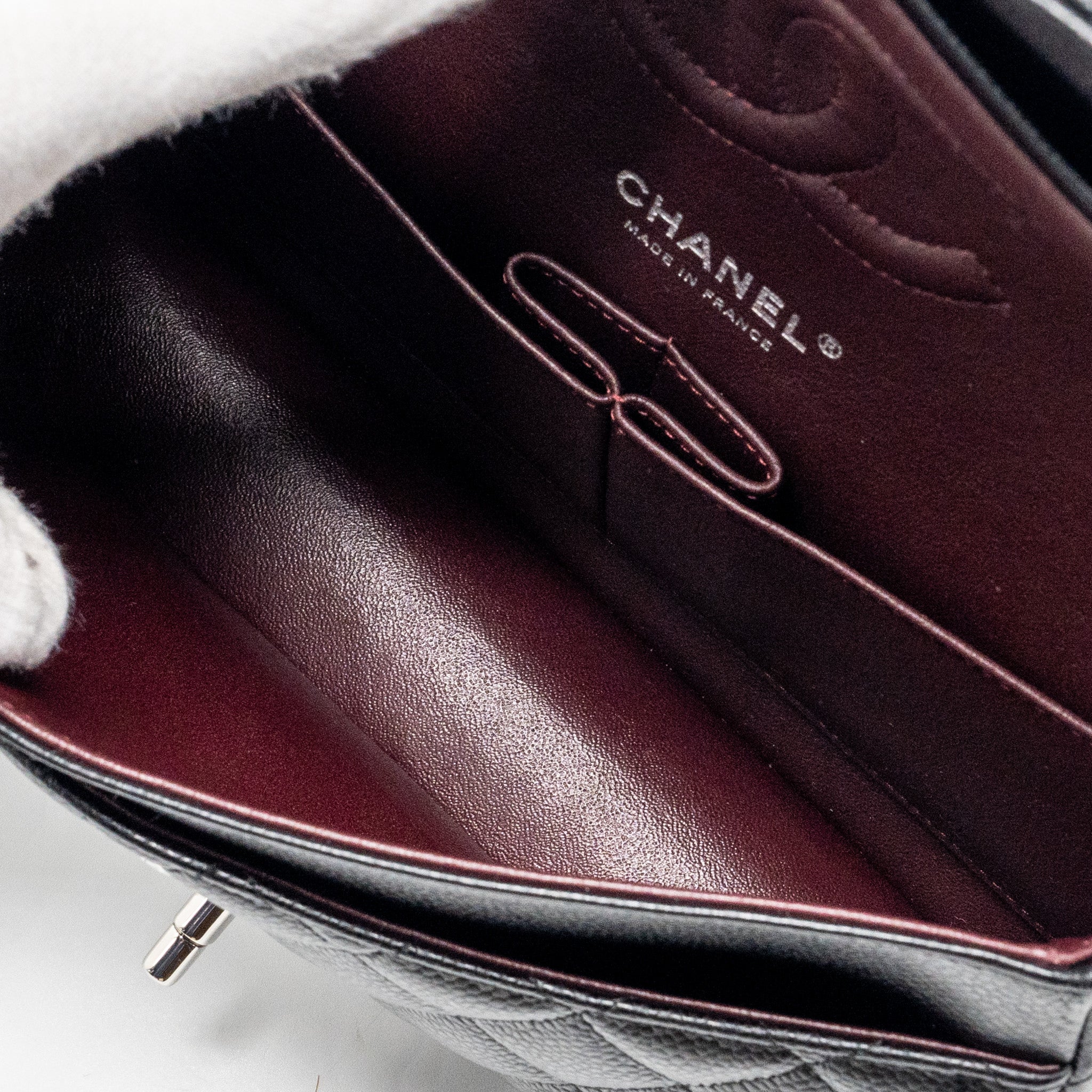 CHANEL MEDIUM CLASSIC DOUBLE FLAP BAG CAVIAR BLACK SHW