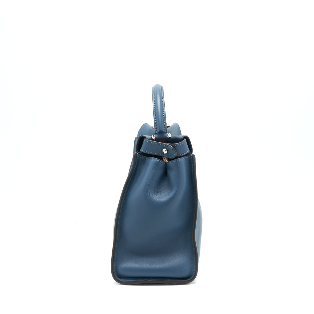 FENDI MEDIUM PEEKABOO BAG DARK BLUE MULTI COLOUR HARDWARE