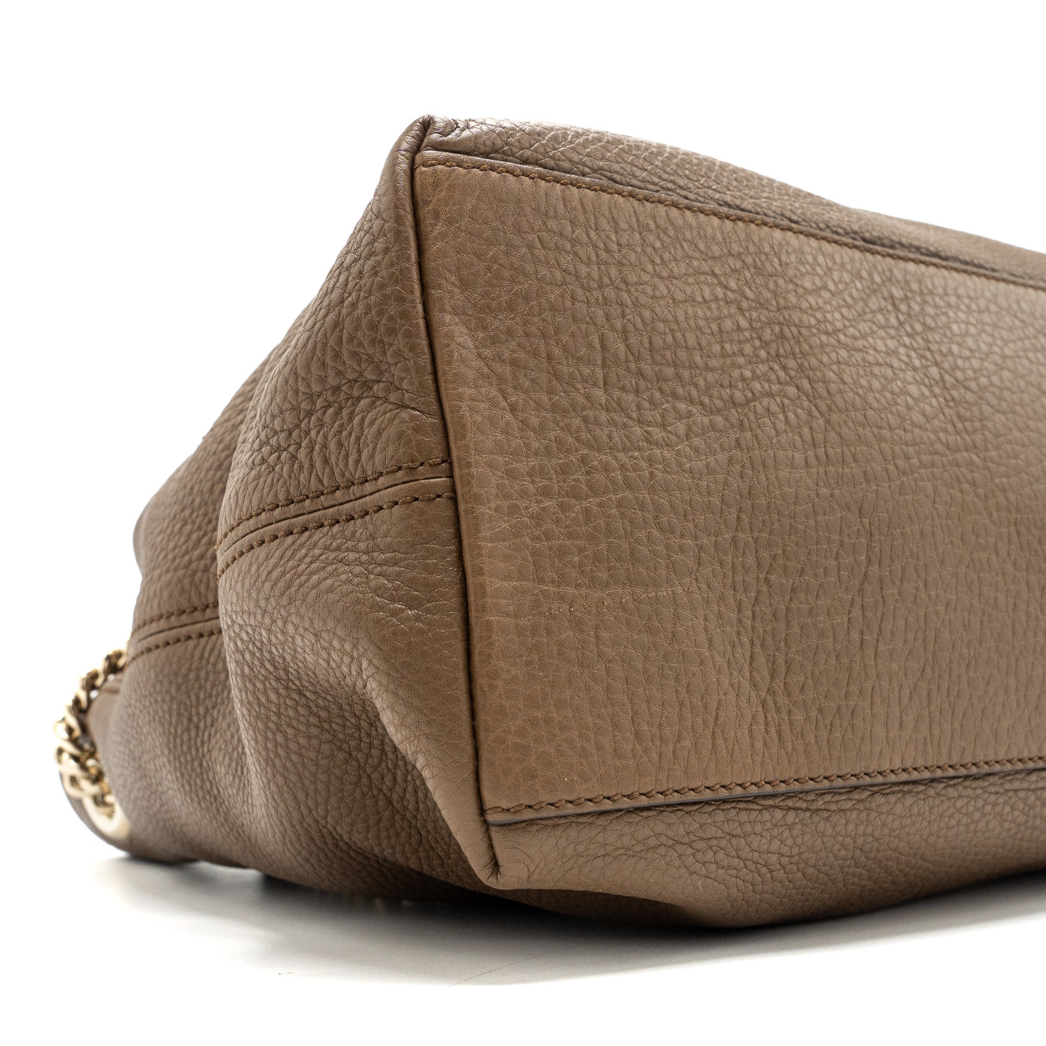 GUCCI DISCO TOTE BAG CALFSKIN BROWN LGHW