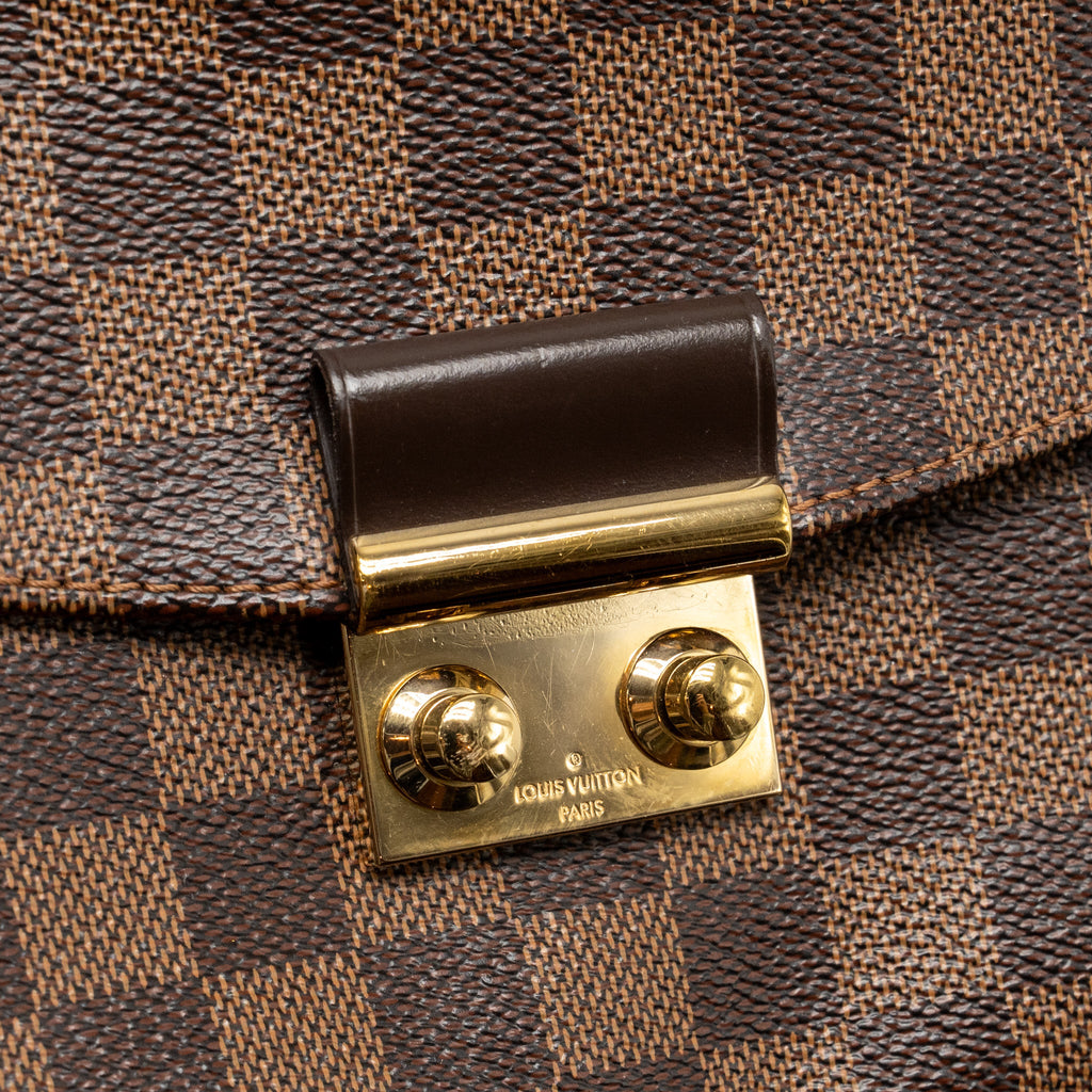 LOUIS VUITTON CROISETTE DAMIER EBENE CANVAS GHW