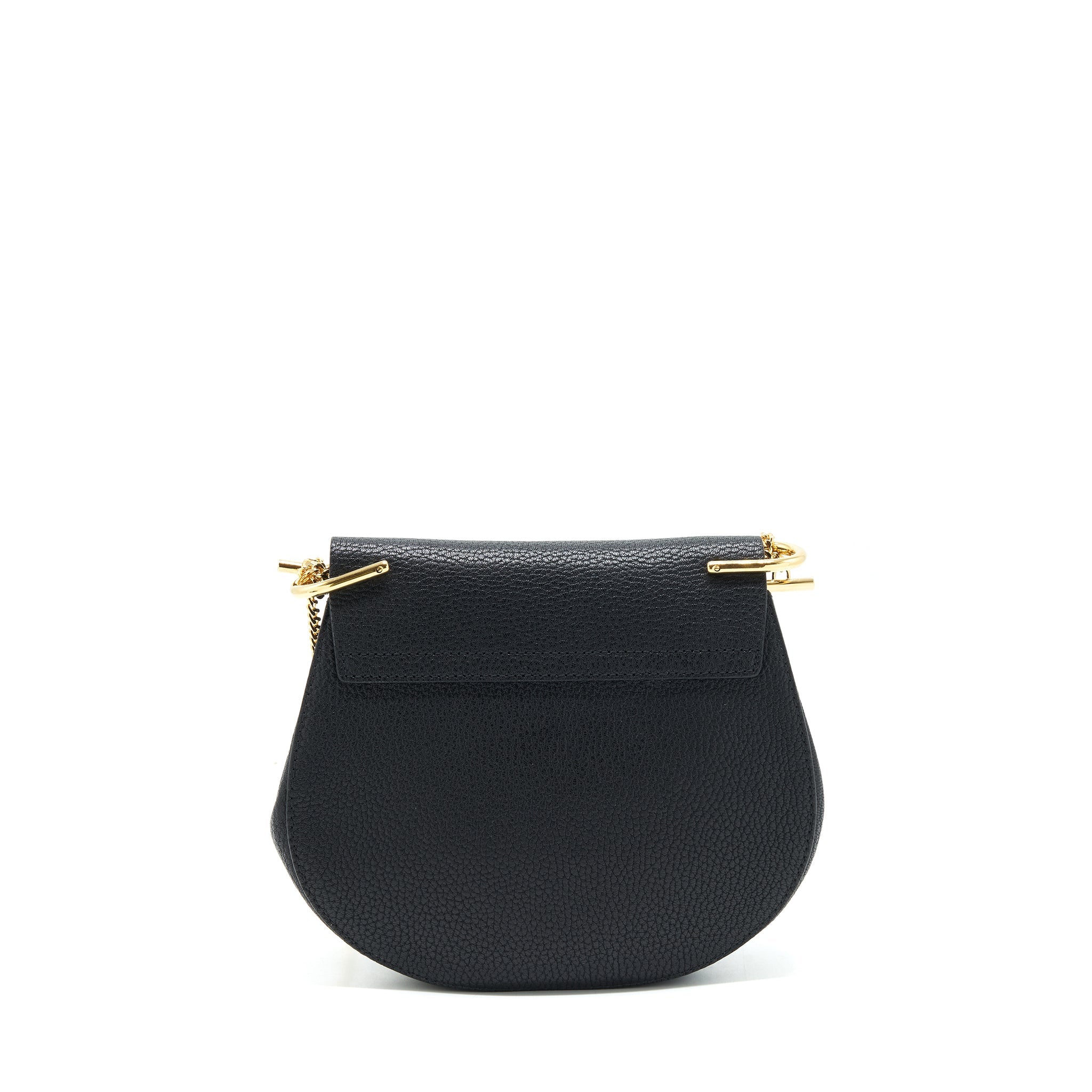 CHLOE DREW SHOULDER BAG GRAINED CALFSKIN BLACK GHW