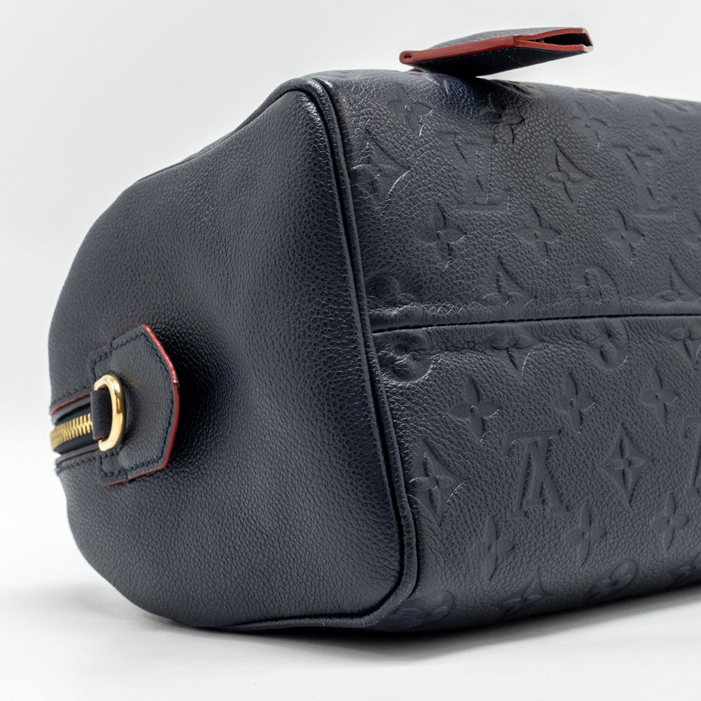 LOUIS VUITTON SPEEDY 25 BANDOULIERE MONOGRAM EMPREINTE NAVY/RED GHW