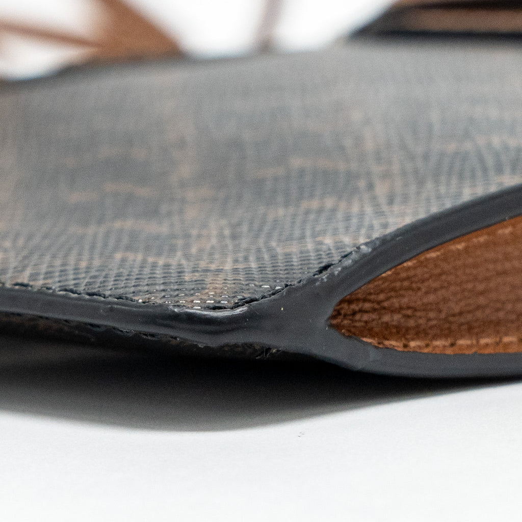 CELINE PHONE POUCH WITH FLAP TRIOMPHE CANVAS /LAMBSKIN TAN