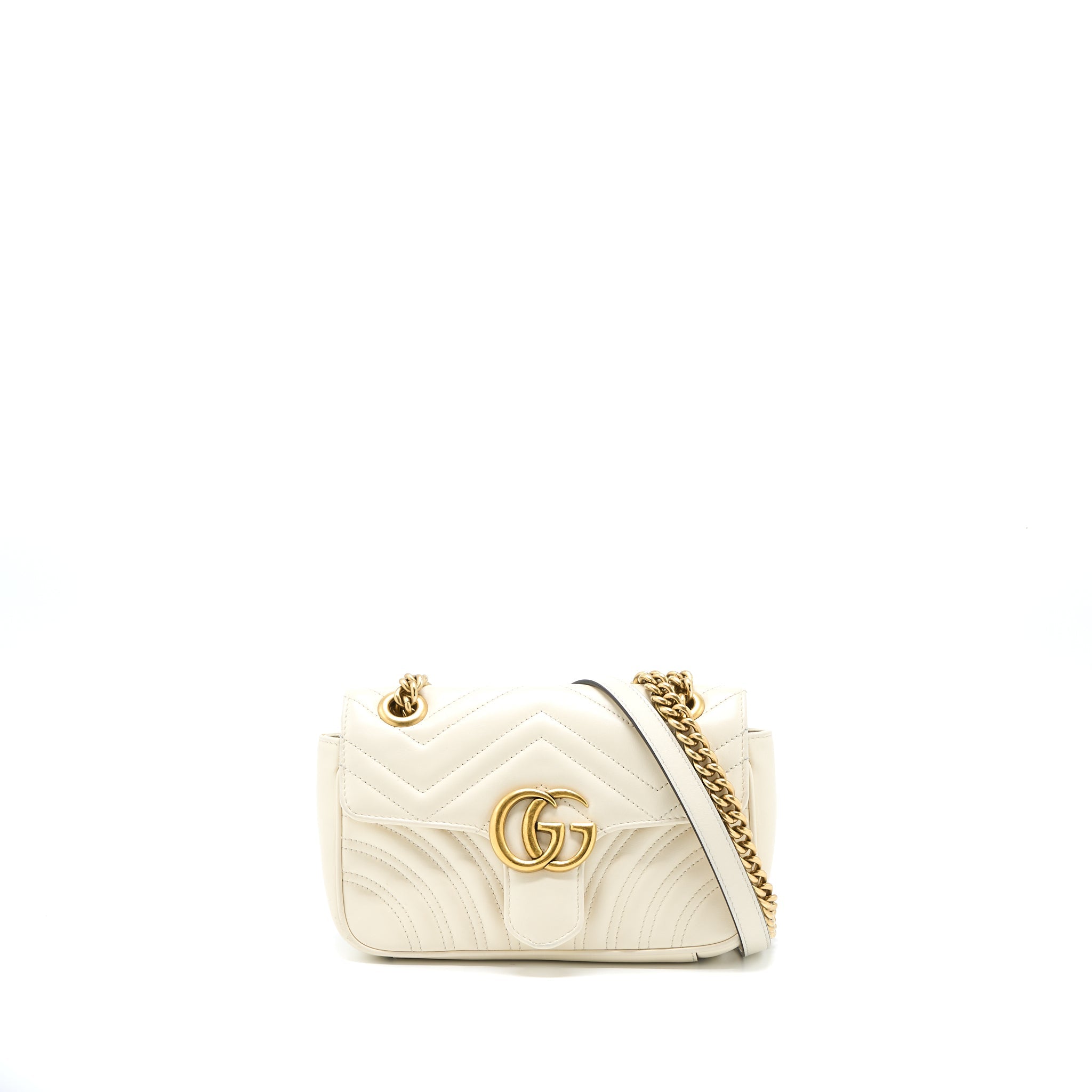 GUCCI MINI MARMONT CALFSKIN WHITE GHW