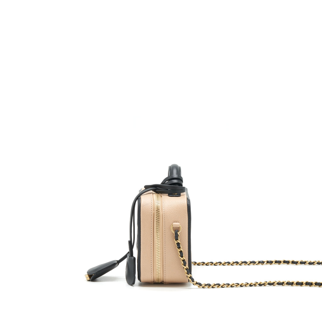 CHANEL MINI VANITY FILIGREE CAVIAR BEIGE / BLACK LGHW