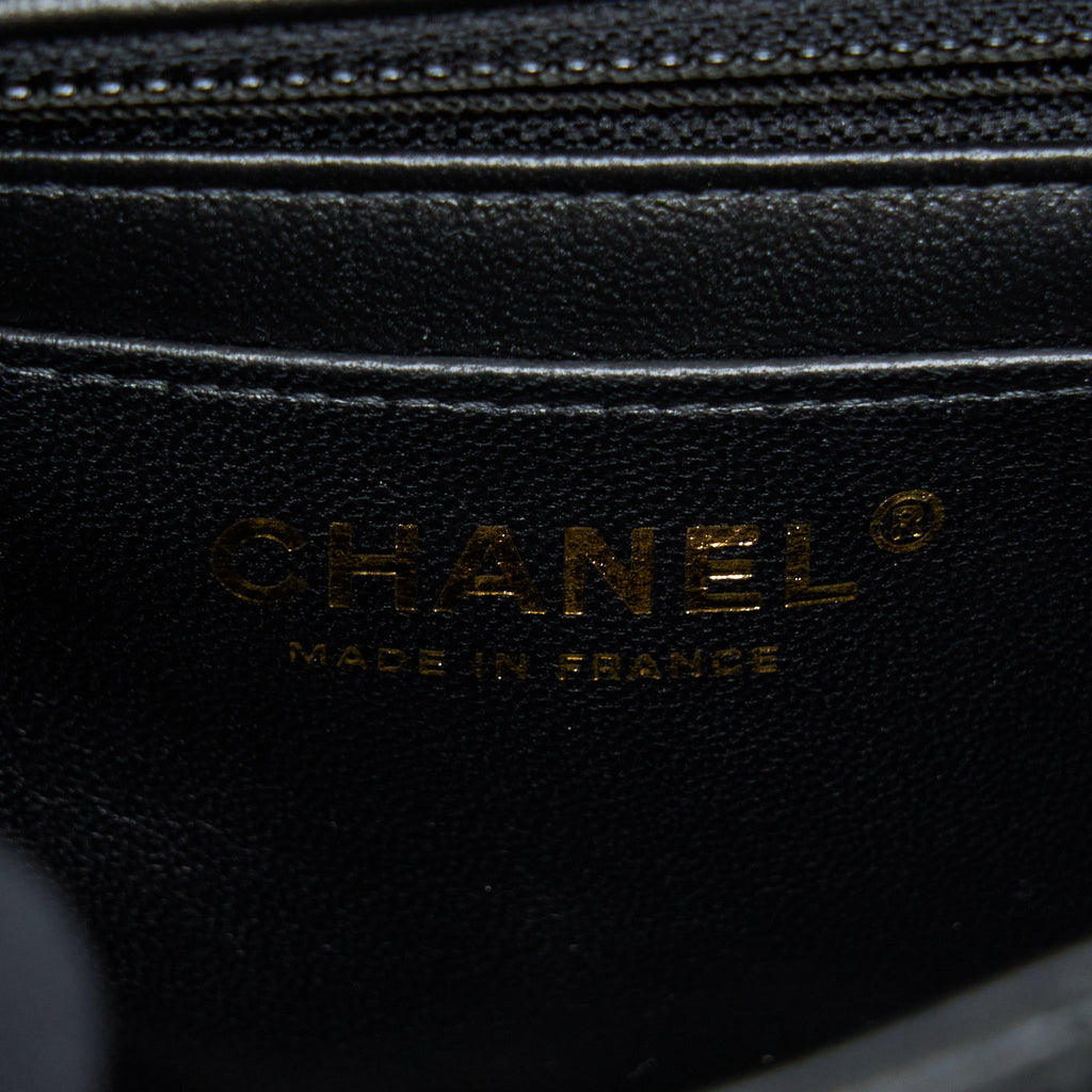 CHANEL MINI RECTANGULAR FLAP BAG LAMBSKIN BLACK LGHW (MICROCHIP)