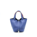 HERMES PICOTIN 18 LOCK BAG CLEMENCE BLEU BRIGHTON/CAPUCINE SHW