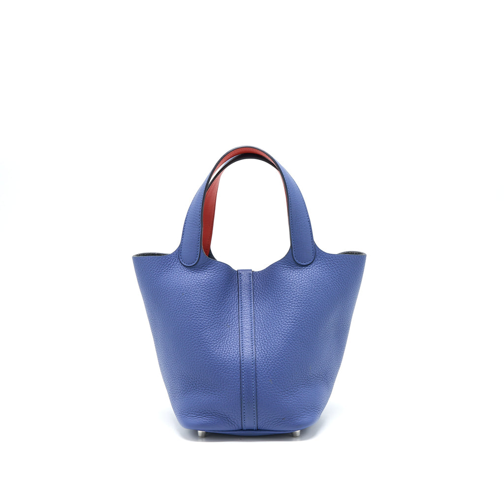 HERMES PICOTIN 18 LOCK BAG CLEMENCE BLEU BRIGHTON/CAPUCINE SHW