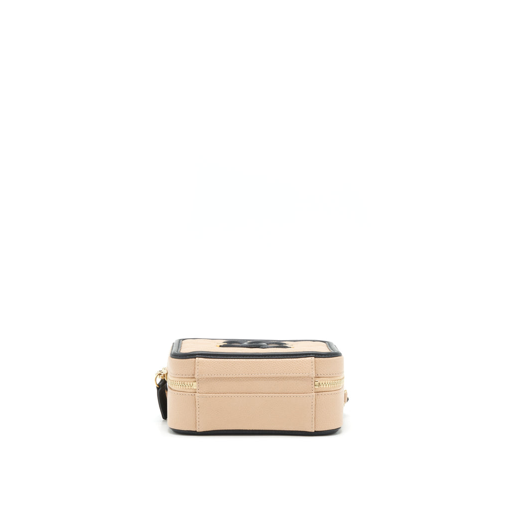 CHANEL MINI VANITY FILIGREE CAVIAR BEIGE / BLACK LGHW