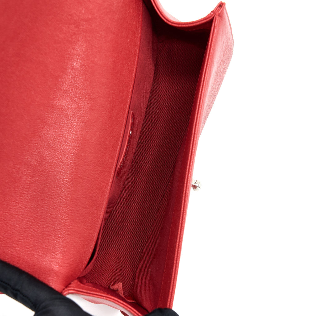 CHANEL MEDIUM BOY BAG CAVIAR RED SHW