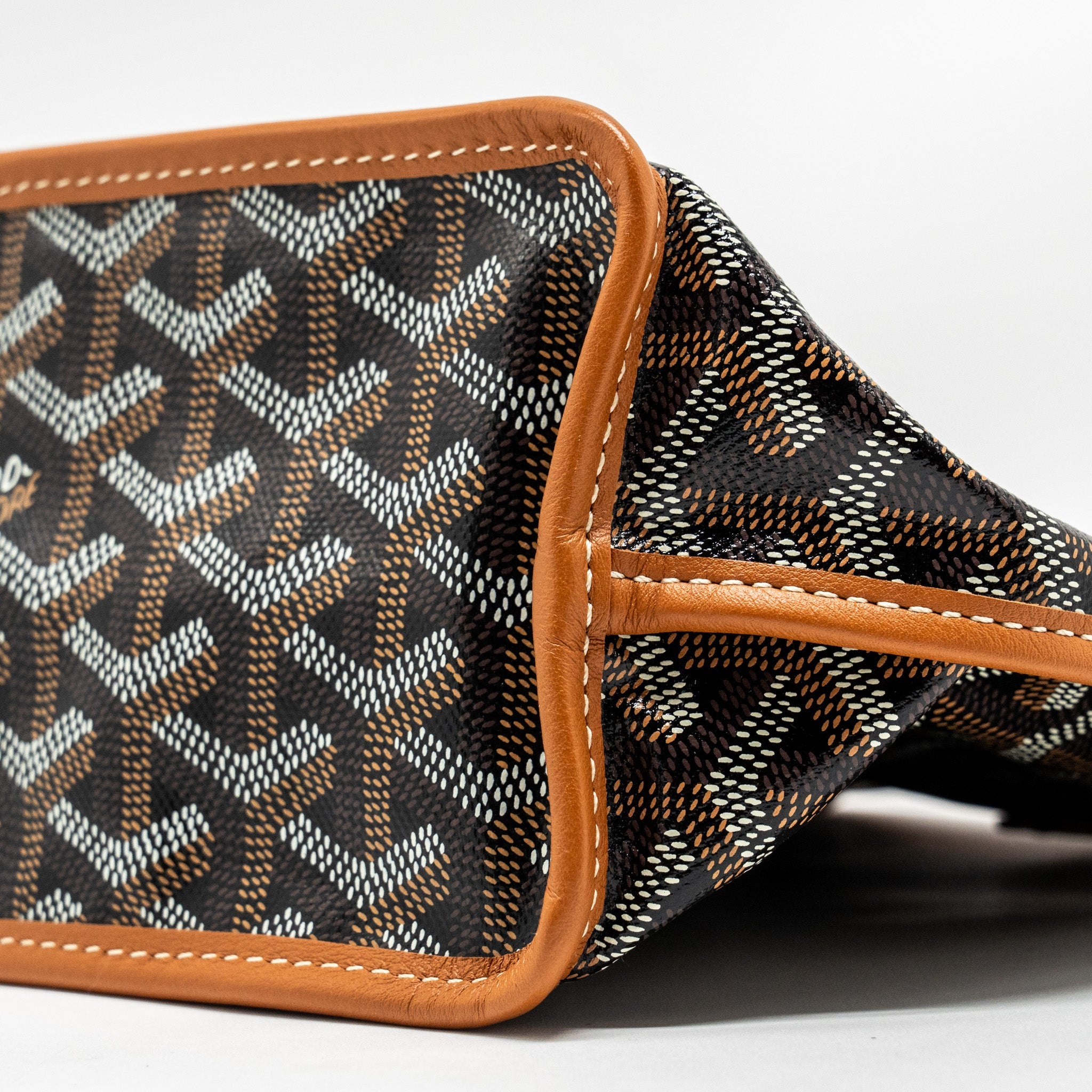 GOYARD MINI ANJOU TOTE BAG GOYARDLINE CANVAS /CALFSKIN TAN SHW