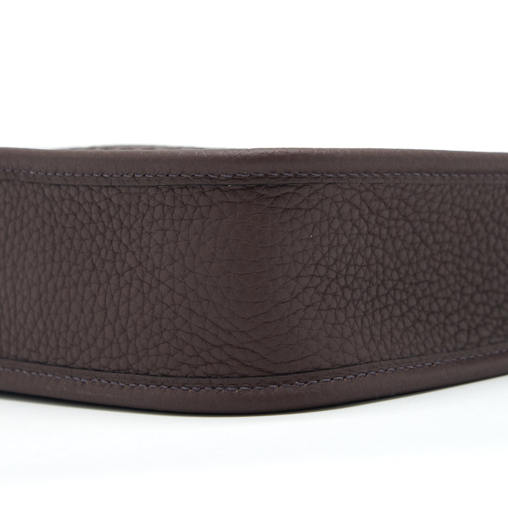 HERMES MINI EVELYNE CLEMENCE ROUGE SELLIER, WITH MULTICOLOUR STRAP GHW