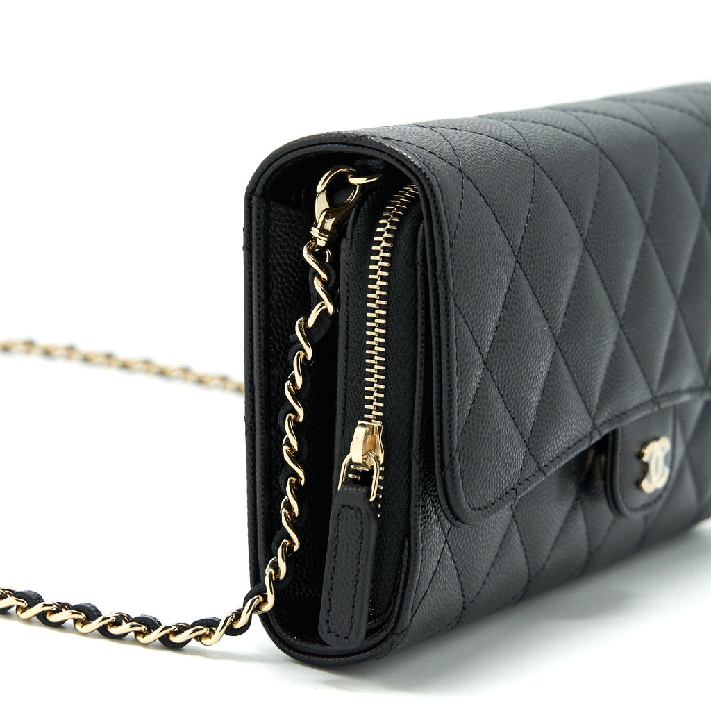 CHANEL 3 IN 1 WALLET ON CHAIN BLACK CAVIAR LGHW