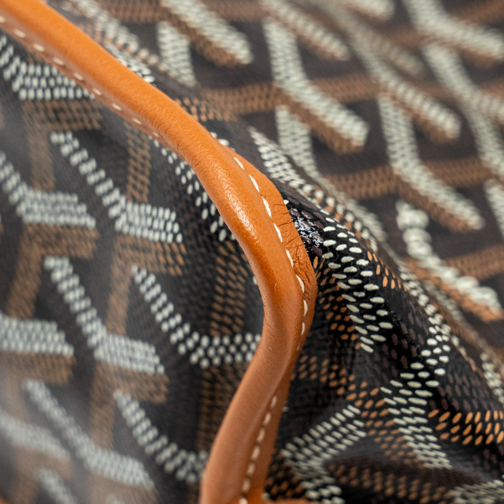 GOYARD MINI ANJOU TOTE BAG GOYARDLINE CANVAS /CALFSKIN TAN SHW