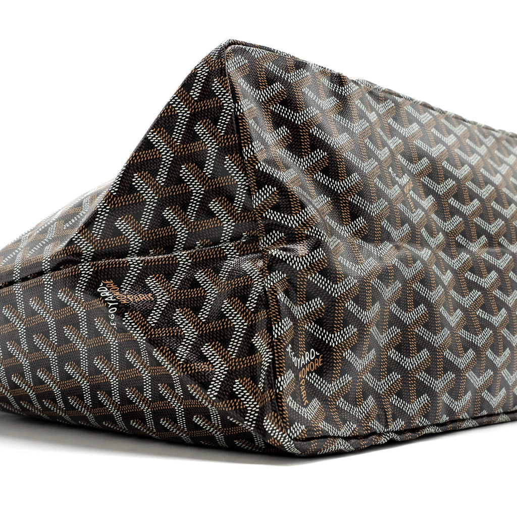 GOYARD SAINT LOUIS GM TOTE BAG CANVAS/ LEATHER BLACK/ TAN SHW