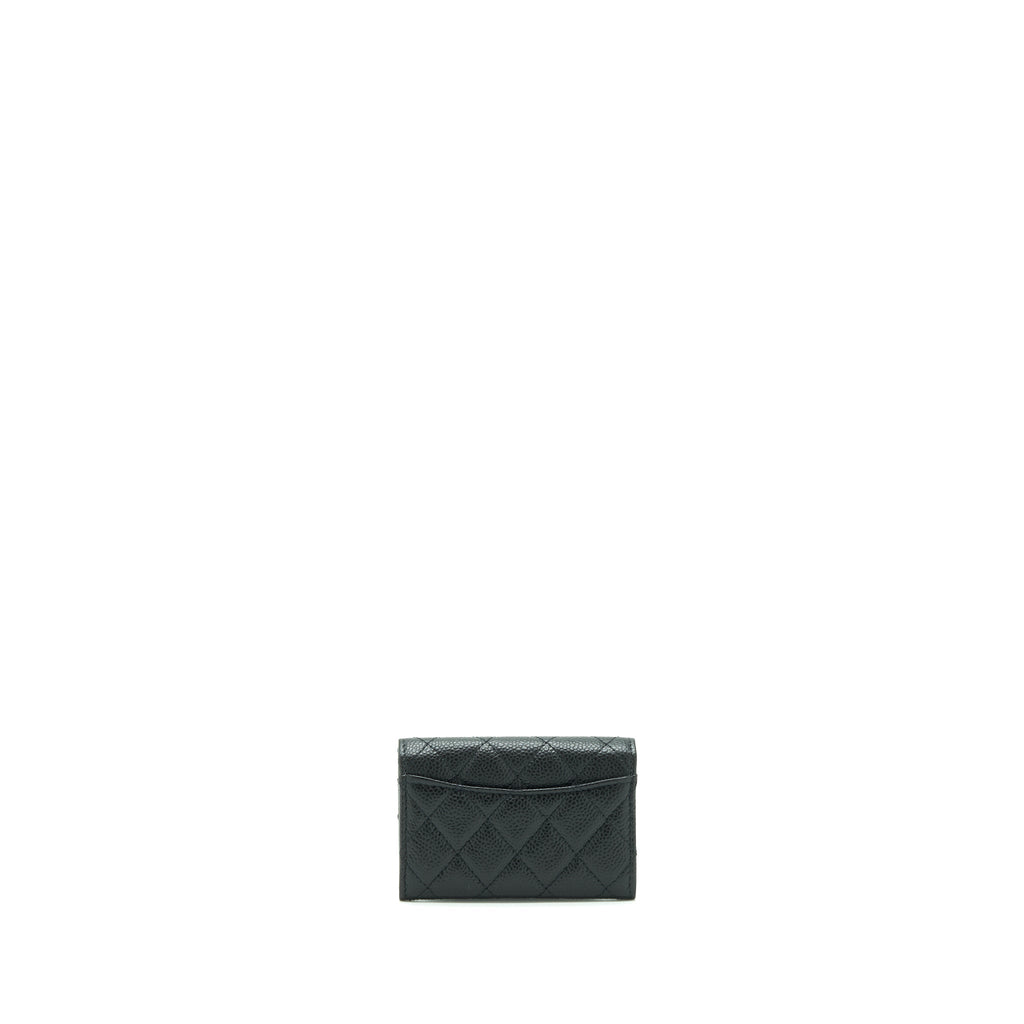 CHANEL CLASSIC FLAP CARD HOLDER CAVIAR BLACK GHW