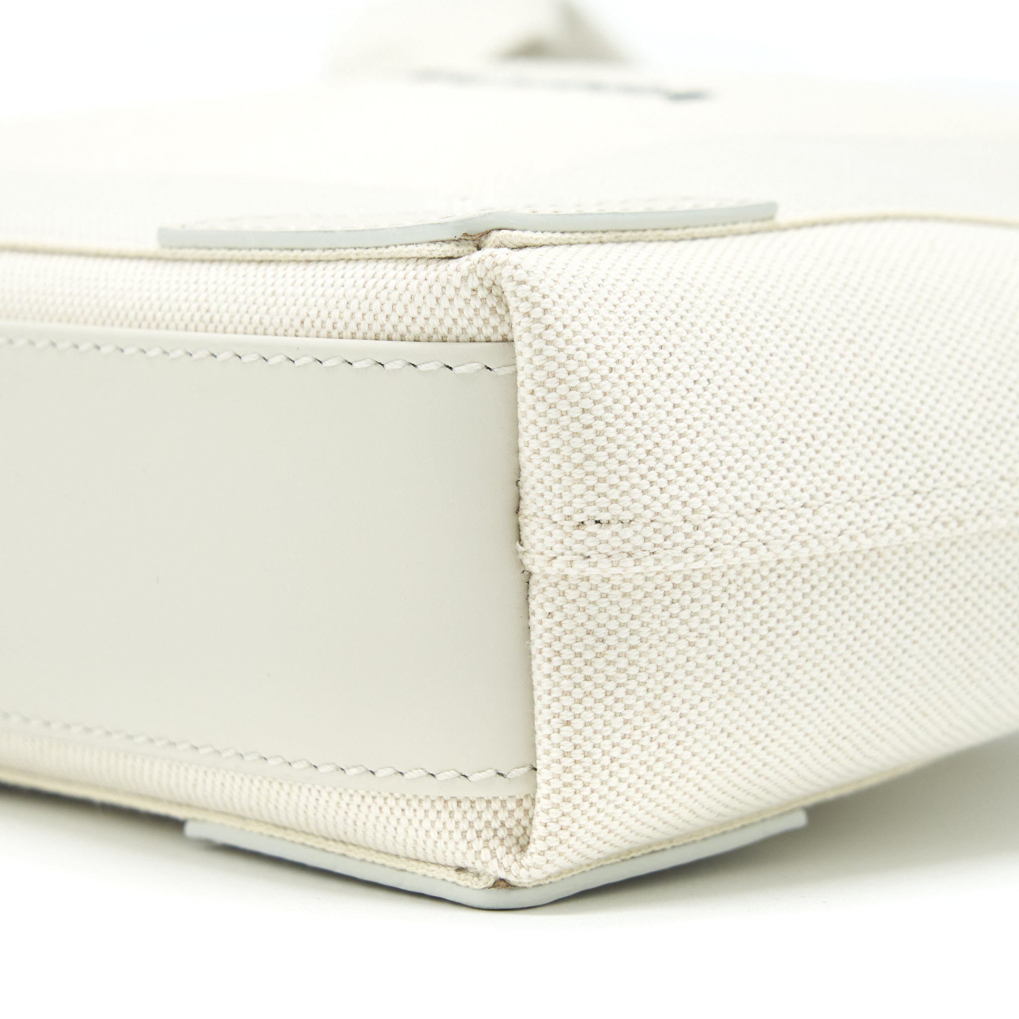 BALENCIAGA CABAS FABRIC/LEATHER OFF WHITE SHW