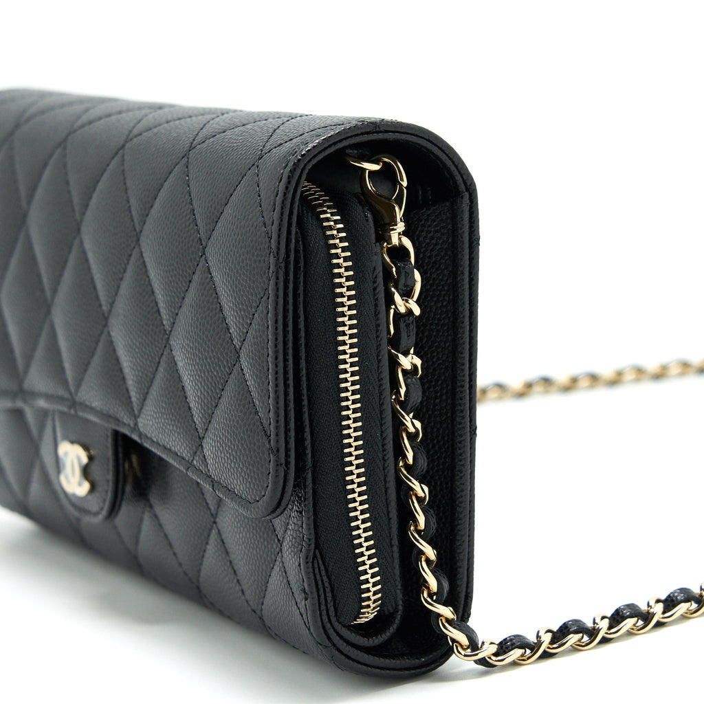 CHANEL 3 IN 1 WALLET ON CHAIN BLACK CAVIAR LGHW