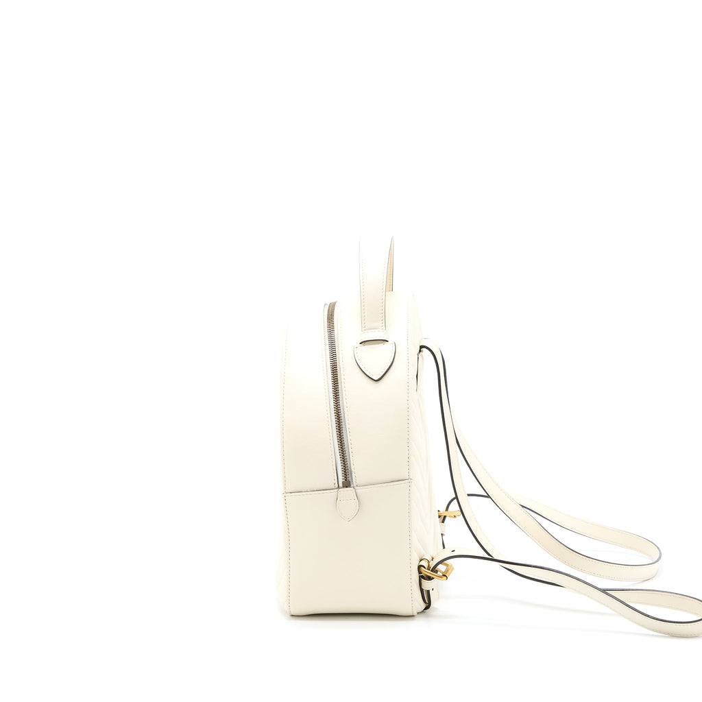 GUCCI GG MARMONT BACKPACK CALFSKIN WHITE GHW