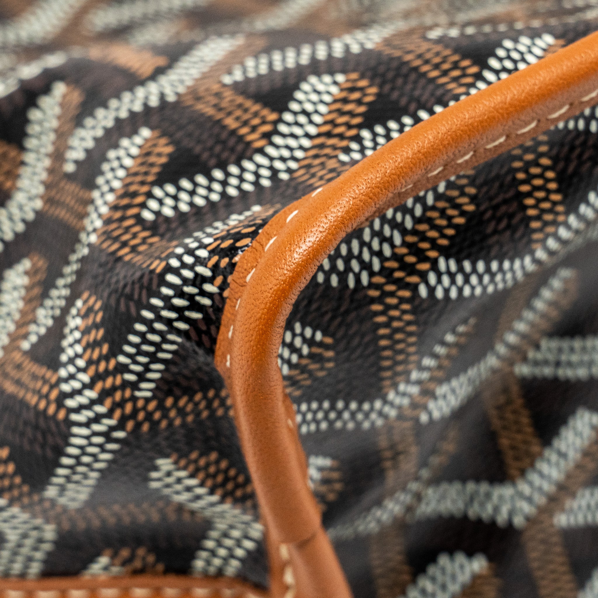 GOYARD MINI ANJOU TOTE BAG GOYARDLINE CANVAS /CALFSKIN TAN SHW