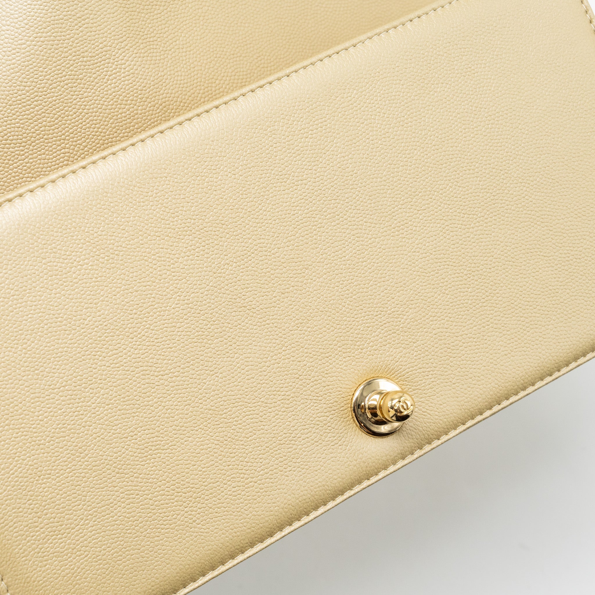 CHANEL MEDIUM BOY BAG CAVIAR GOLD LGHW