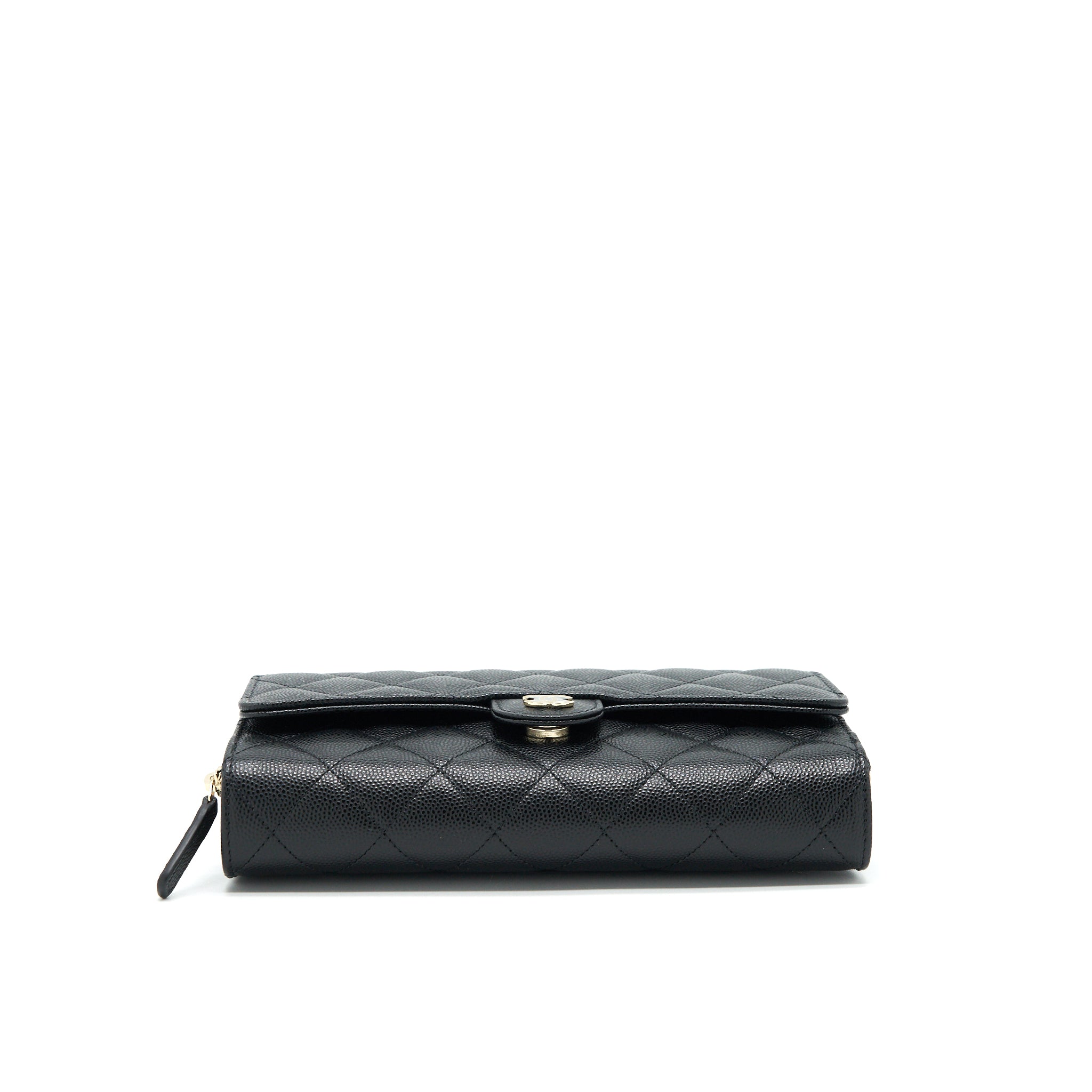 CHANEL 22C 3 IN 1 WALLET ON CHAIN CAVIAR BLACK LGHW