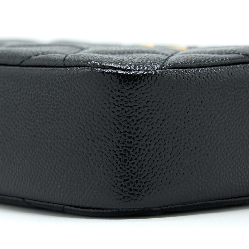 CHANEL 22P CAMERA CROSSBODY BAG CAVIAR BLACK GHW(MICROCHIP)