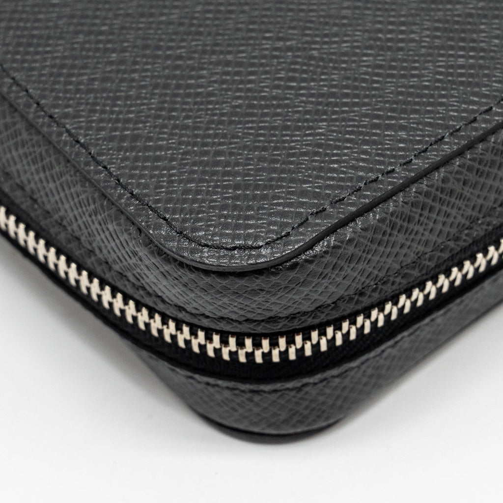 LOUIS VUITTON ZIPPY XL TAIGA ARDOISE LONG WALLET BLACK SHW