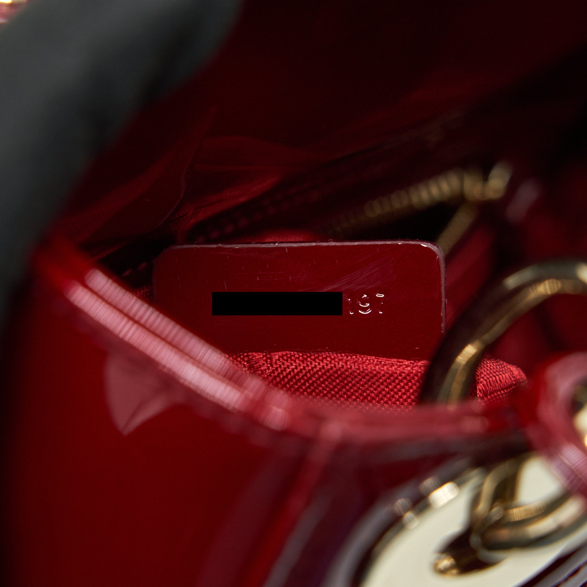 DIOR MINI LADY DIOR PATENT LEATHER RED WITH LGHW