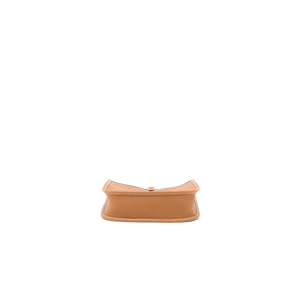 HERMES MINI EVELYN CLEMENCE GOLD WITH GOLD-BLANC STRAP SHW