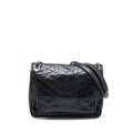 SAINT LAURENT MEDIUM NIKI CHAIN BAG AGED CALFSKIN BLACK RUTHENIUM HARDWARE