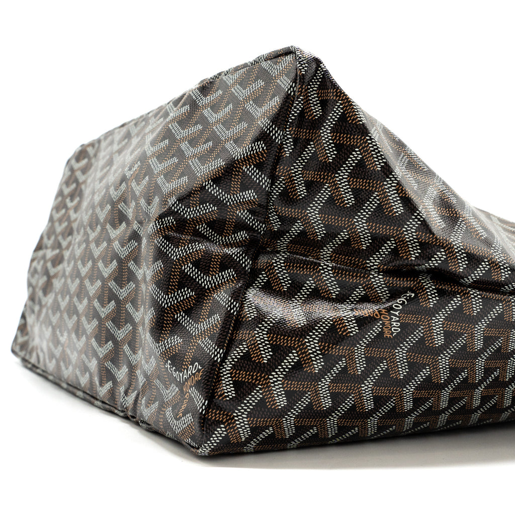 GOYARD SAINT LOUIS GM TOTE BAG CANVAS/ LEATHER BLACK/ TAN SHW
