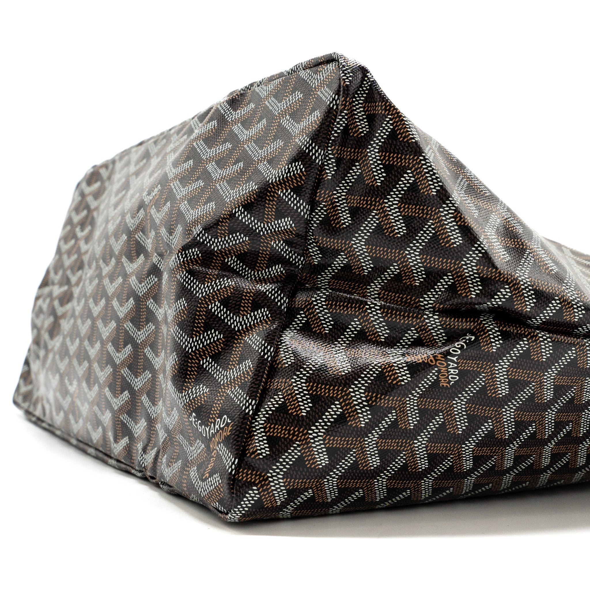GOYARD SAINT LOUIS GM TOTE BAG CANVAS/ LEATHER BLACK/ TAN SHW