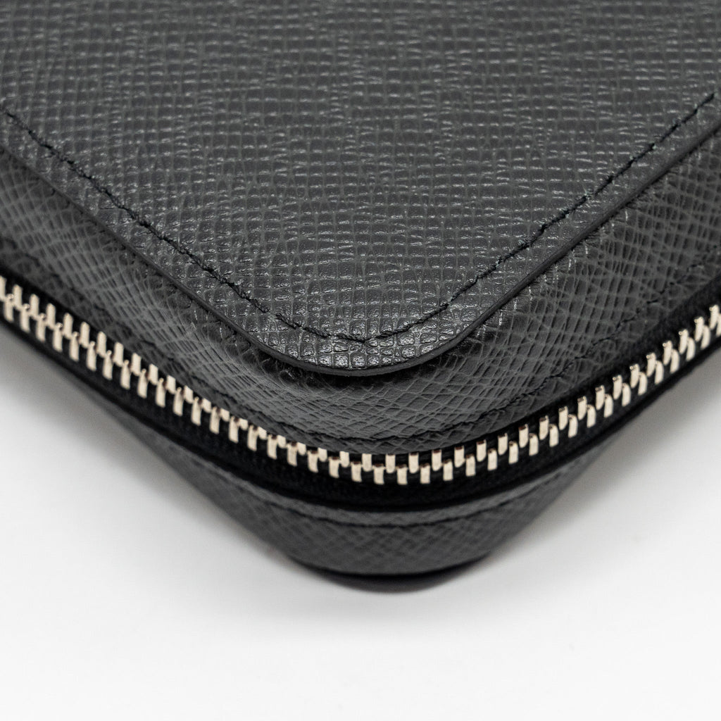 LOUIS VUITTON ZIPPY XL TAIGA ARDOISE LONG WALLET BLACK SHW