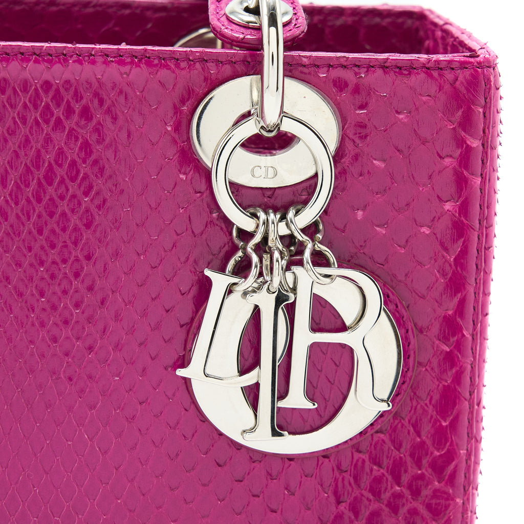 DIOR MEDIUM LADY DIOR PYTHON PINK SHW