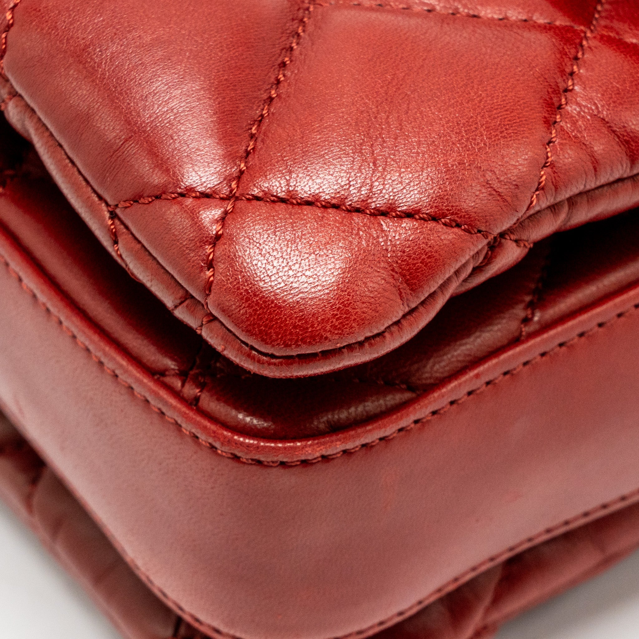 CHANEL MAXI FLAP BAG LAMBSKIN RED SHW