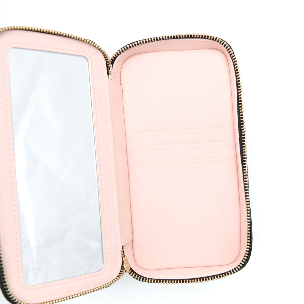 CHANEL VANITY CASE GLAZED LAMBSKIN BLACK LGHW